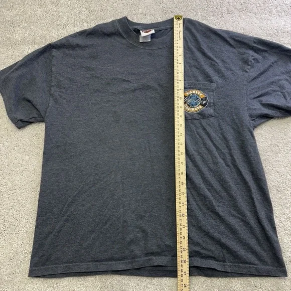 Harley Davidson Motorcycles North Country Augusta Maine Tee Shirt Gray Men's XL - Picture 7 of 8